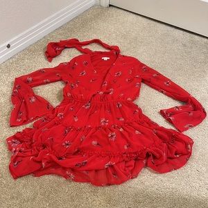 Women’s Floral Red Dress